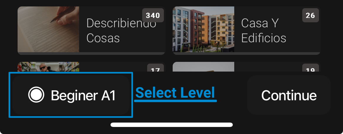 Selecting English Level